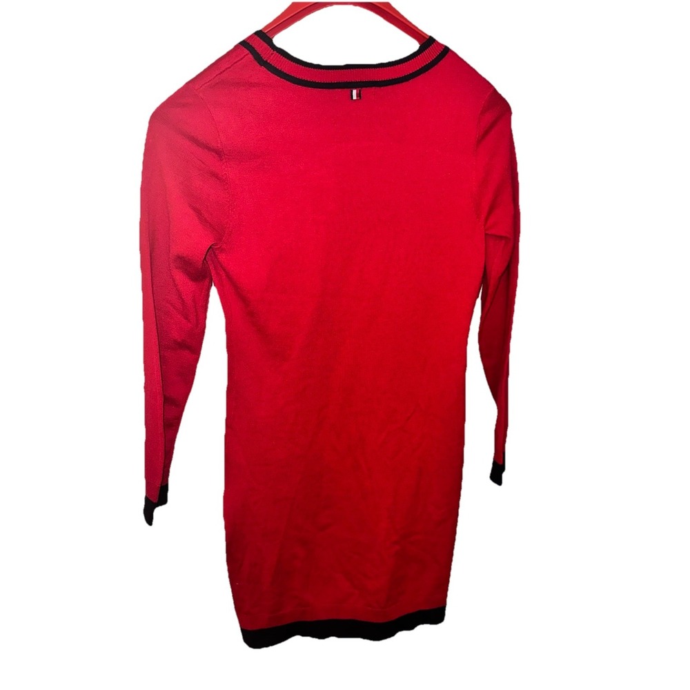 EUC Red knit Star Sparkle sequin TOMMY HILFIGER sweater dress - size Small Y2K - Picture 5 of 5